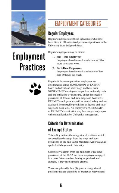 EmployEE Handbook - Marymount University