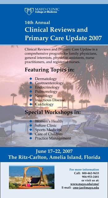 14th Annual Clinical Reviews And Primary Care ... - Mayo Clinic