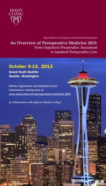 CPD card An Overview of Perioperative Medicine ... - Mayo Clinic