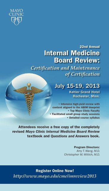 CPD Broch 22nd Annual Internal Medicine Board ... - Mayo Clinic