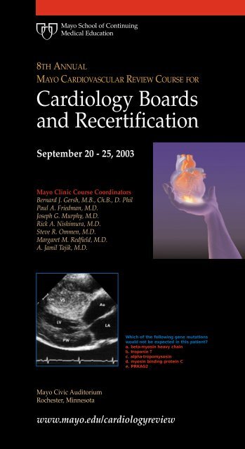 Cardiology Boards and Recertification - Mayo Clinic