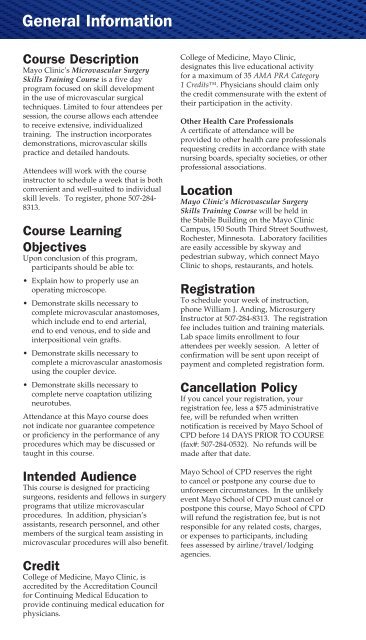 Course Brochure - Mayo Clinic