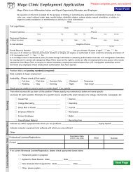 Mayo Clinic Employment Application