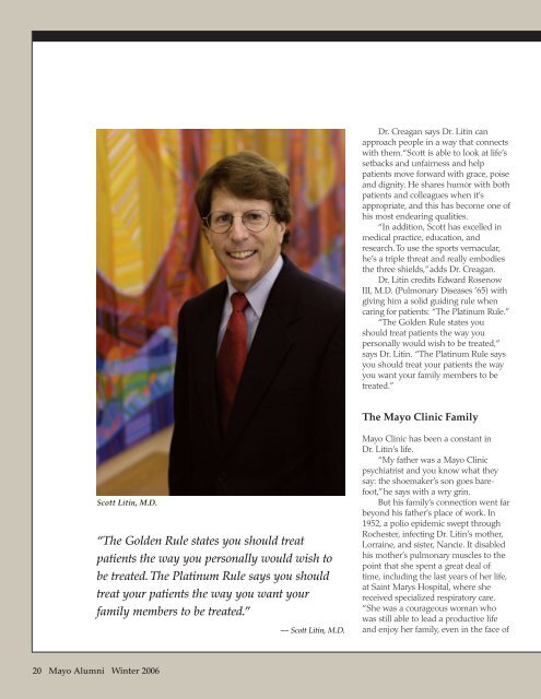 Mayo Alumni Magazine 2006 Winter - MC4409-0106 - Mayo Clinic