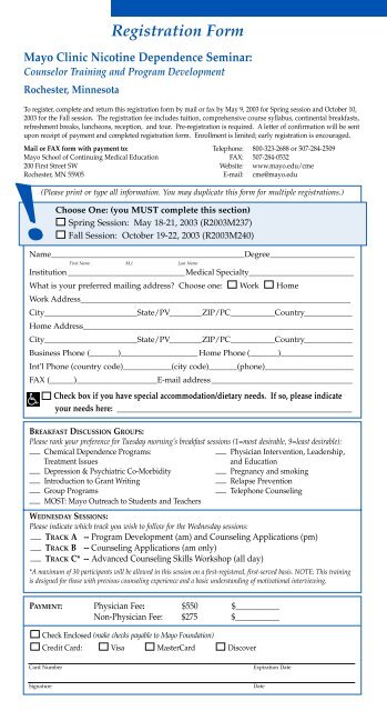 Mayo Clinic Nicotine Dependence Conference