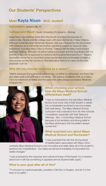 Mayo Medical School brochure - Mayo Clinic