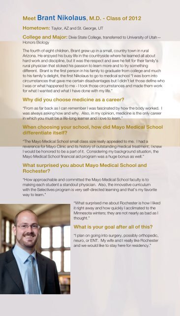 Mayo Medical School brochure - Mayo Clinic