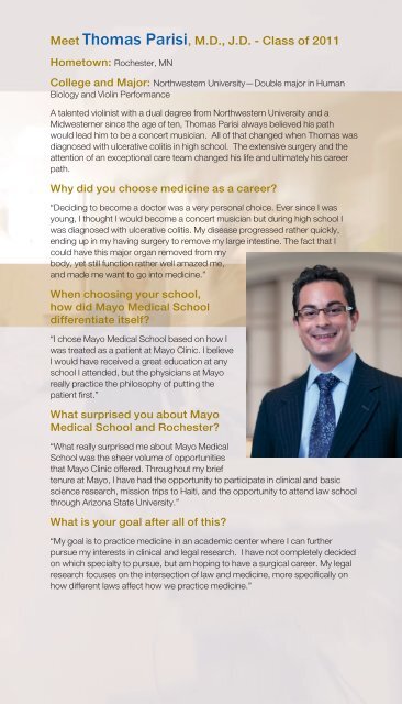 Mayo Medical School brochure - Mayo Clinic