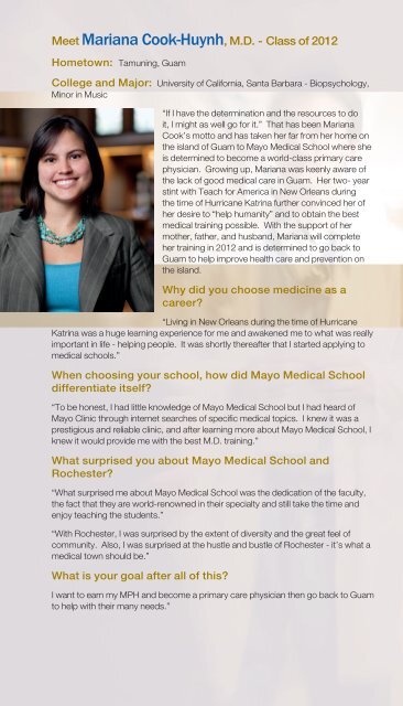 Mayo Medical School brochure - Mayo Clinic