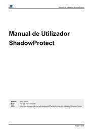 Manual de Utilizador ShadowProtect - StorageCraft