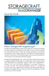Quick Start Guide What is StorageCraftÂ® ImageManager?