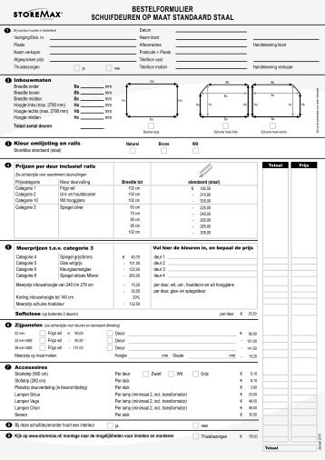 Schuifdeuren standaard - StoreMax