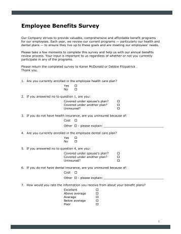 employee benefits survey