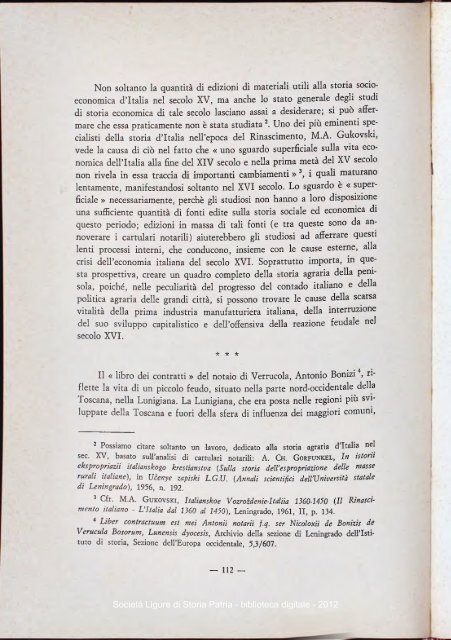 DELLA SOCIETÃ LIGURE DI STORIA PATRIA