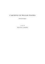 L'Archivio di William Piastra. Inventario - SocietÃ  Ligure di Storia Patria