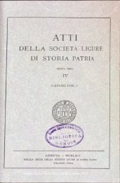 DELLA SOCIETÃ LIGURE DI STORIA PATRIA