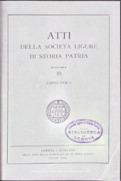 DELLA SOCIETÃ LIGURE DI STORIA PATRIA