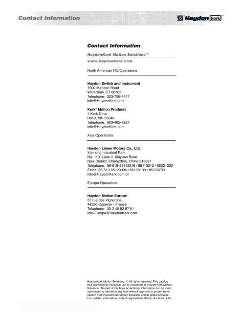 AC Synchronous Motors - Haydon Kerk Motion Solutions