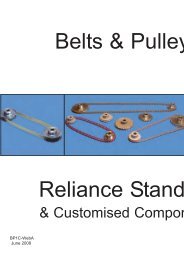 Belts & Pulleys from Reliance catalogue