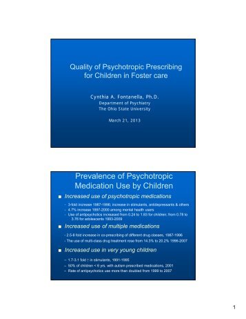 Prevalence of Psychotropic Medication Use by Children