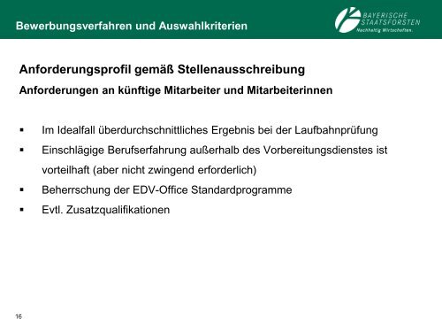 Informationen für Bewerber/Innen der 3 ... - Bayerische Staatsforsten