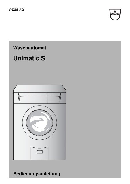 Waschautomat Unimatic S Bedienungsanleitung - Elektroshop24