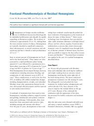 Fractional Photothermolysis of Residual Hemangioma - Washington ...