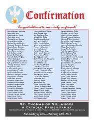 Congratulations to our newly confirmed! - St. Thomas of Villanova