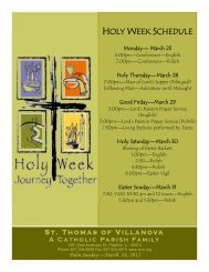 HOLY WEEK SCHEDULE - St. Thomas of Villanova