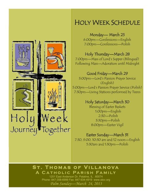 HOLY WEEK SCHEDULE - St. Thomas of Villanova