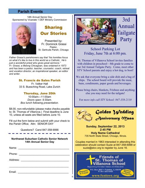 Parish Events - St. Thomas of Villanova