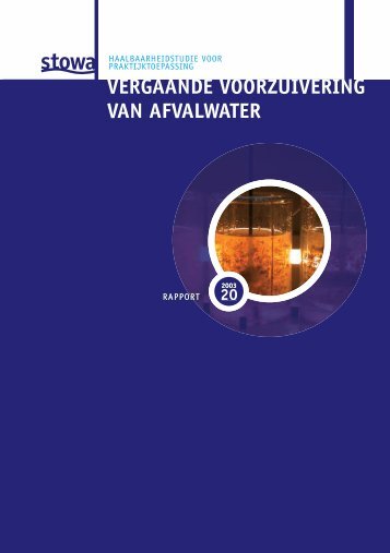 20 vergaande voorzuivering van afvalwater - Stowa