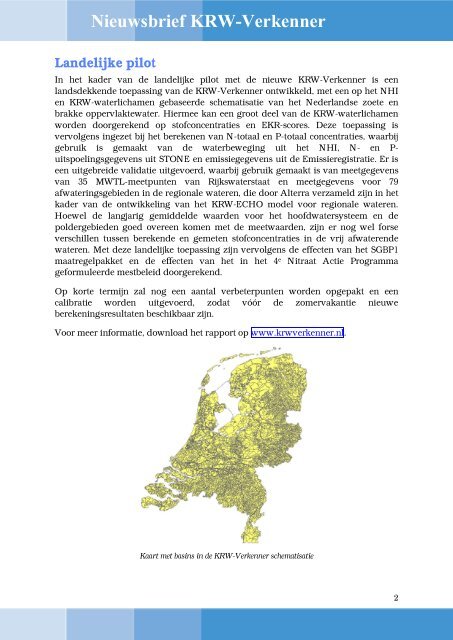 Nieuwsbrief KRW-Verkenner januari 2013 - Public Wiki - Deltares