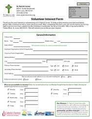 Volunteer Interest Form - St. Patrick Center