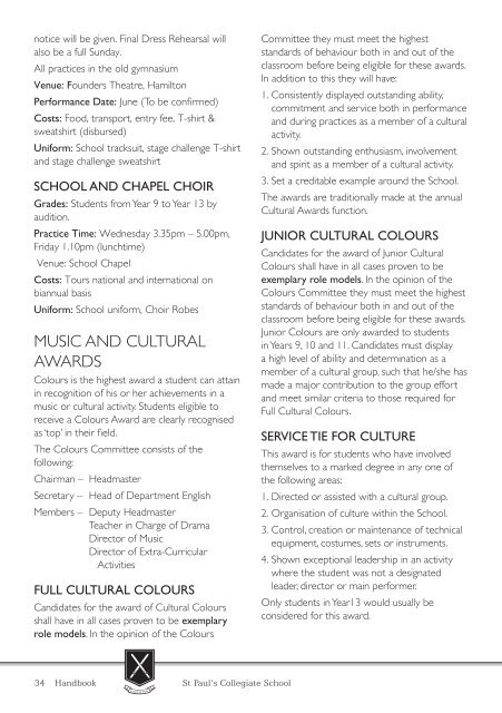 St Paul's handbook Essential information - St Paul's Collegiate School