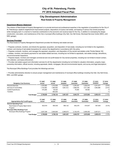 adopted operating & capital improvement budget - City of St ...