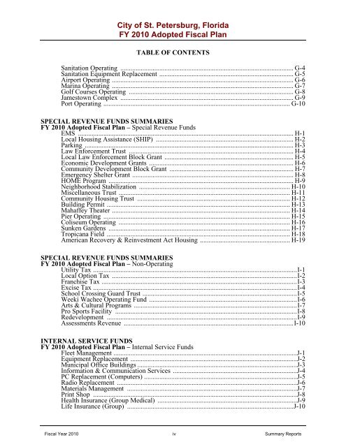 adopted operating & capital improvement budget - City of St ...