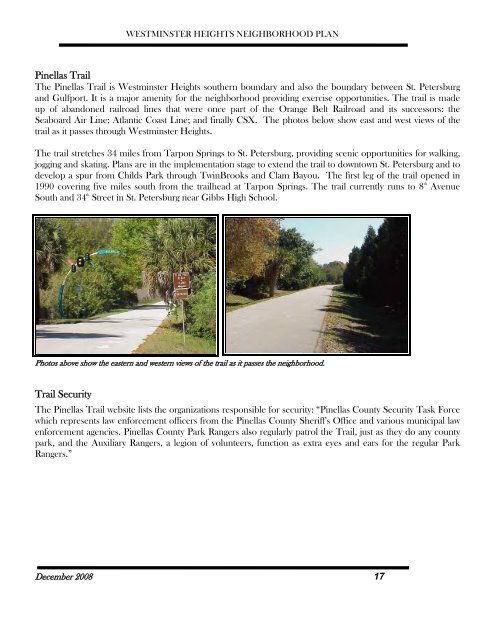 Westminster Heights Neighborhood Plan - City of St. Petersburg