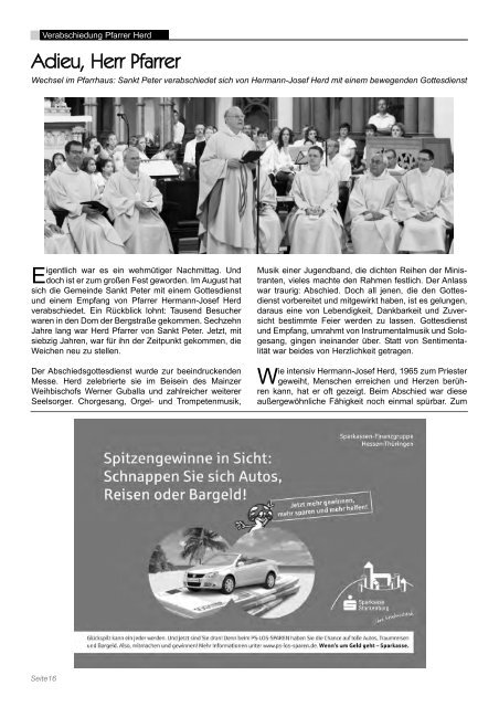 Der SchlÃ¼ssel - Ausgabe 3/2010 - Kath. Pfarrei St. Peter Heppenheim