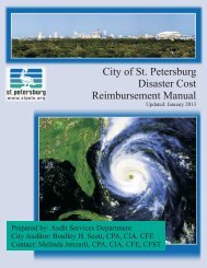 Disaster Cost Reimbursement Manual City of St. Petersburg