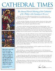 CATHEDRAL TIMES - The Cathedral of St. Philip