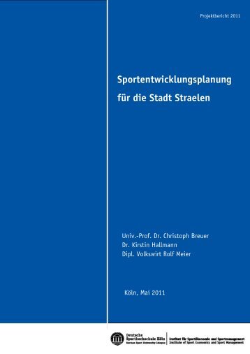 Sportentwicklungsplanung fÃ¼r die Stadt Straelen - in Straelen