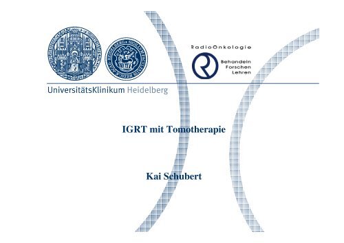 Schubert_IGRT an der Tomotherapie.pdf - Strahlentherapie
