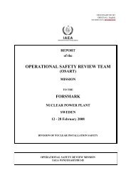 Report of the operational safety review team mission to the Forsmark ...