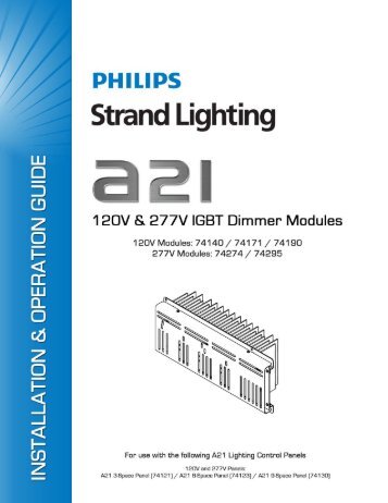 A21 Dimming System - 120V / 277V IGBT Dimmer ... - Strand Lighting