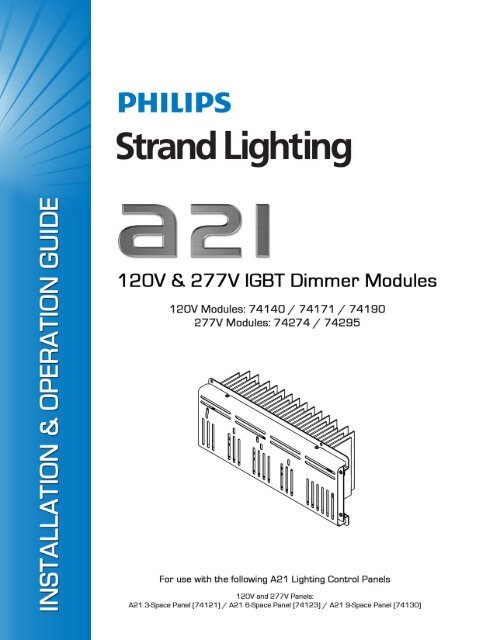 A21 Dimming System - 120V / 277V IGBT Dimmer ... - Strand Lighting