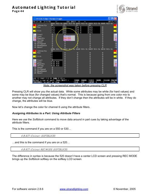 Strand 500 Series Console Tutorial - Grand Stage Company