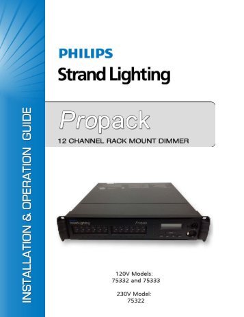 Propack Dimmer - Installation & Operation - Strand Lighting