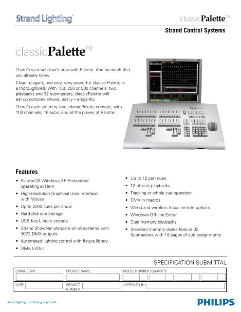 classic Palette - Strand Lighting