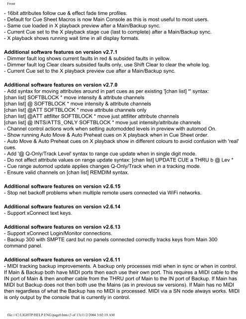 GeniusPro/Lightpalette Operator's Manual - Strand Lighting